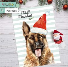 Postal Imprimible Navidad :perro Pastor Alemán