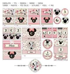 Kit Imprimible Minnie Shabby Chic Rosa - tienda online