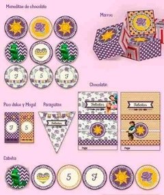 Kit Imprimible Rapunzel Enredados Shabby Chic - comprar online