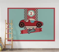 Banner Imprimible Auto de carrera Vintage