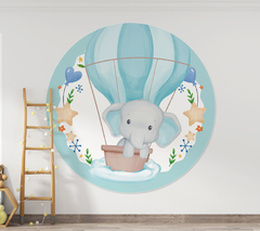 Banner Imprimible circular Elefante Viajero