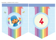 Kit imprimible Pocoyo - Arcoiris celeste