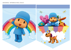 Kit imprimible Pocoyo - Arcoiris celeste - comprar online