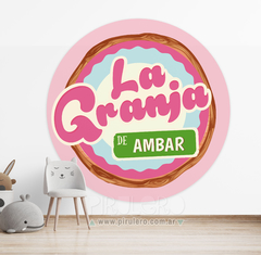 Banner Imprimible La Granja de Zenon Logo Rosa personalizado