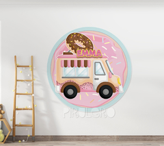 Banner Imprimible Circular Donas Truck