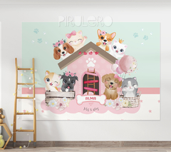 Banner Imprimible Perritos y Gatitos Cachorros