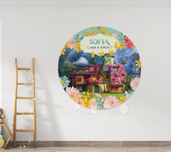 Banner Imprimible Circular Casa Encanto Disney - Mini Banner 50 cm diametro
