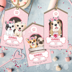Kit Imprimible perritos cachorros, flores y arcoiris - comprar online