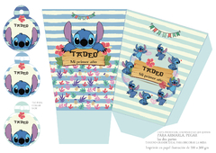 Kit imprimible Stitch celeste y azul - comprar online