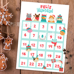Calendario de adviento - calendario de navidad GATITOS