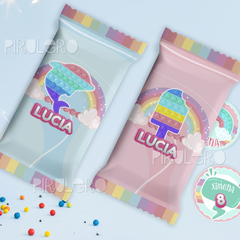 Kit Imprimible Pop it - Fidget toy - Helado y arcoiris