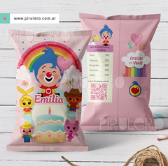 Chip Bags Plim Plim y arcoiris rosa