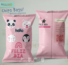 Chip Bags Modelo animalitos rosa 2 + etiqueta chocolatines - comprar online