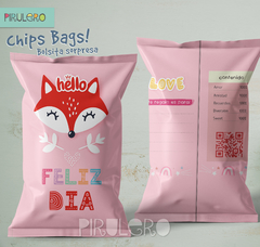 Chip Bags Modelo zorro rosa + etiqueta chocolatines - comprar online