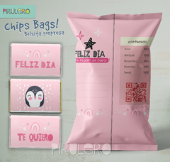 Chip Bags Modelo animalitos rosa + etiqueta chocolatines en internet