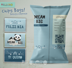 Chip Bags Modelo panda y arcoiris + etiqueta chocolatines en internet