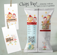 Chip Bags Navidad + Etiquetas mod. Animales 01 - comprar online