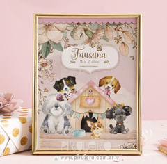 Imagen de Kit Imprimible perritos cachorros de acuarela rosa