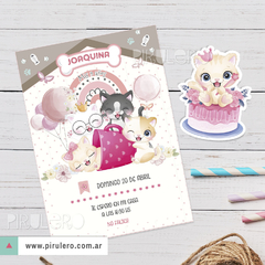 Kit Imprimible Gatitos , flores y arcoiris - tienda online