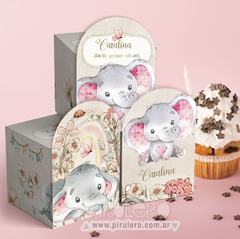 Kit Imprimible Annie Elefante de Acuarela _ Coleccion Bosque Vintage