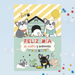 Kit Imprimible Feliz Día perritos cachorros bulldog