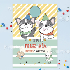 Kit Imprimible Feliz Día perritos cachorros bulldog - comprar online