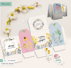 Kit Imprimible Amigas_Flores del bosque - tienda online