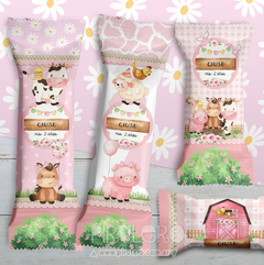 Imagen de Kit Imprimible Animales de la granja rosa