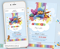 Kit imprimible Pocoyo - Arcoiris celeste - comprar online