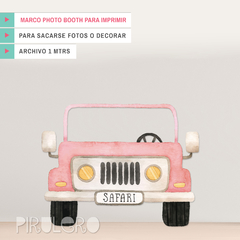 Marco Photo Booth Safari Jeep Rosa Para Imprimir - comprar online
