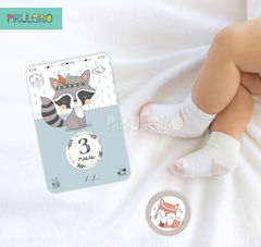 Baby Cards Pack imprimirble animalitos del bosque tribal - Pirulero
