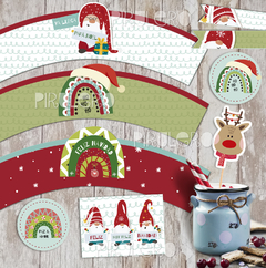 Kit Imprimible Duendes de Navidad y arcoiris - tienda online