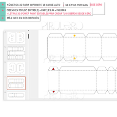 Kit imprimible Números 3d Glitter dorado y negro + Power point - Pirulero