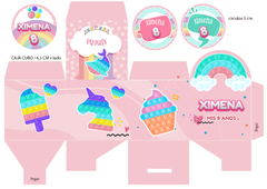 Imagen de Kit Imprimible Pop it - Fidget toy - Helado y arcoiris