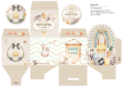 Cajas Cubo imprimibles Pascuas vintage - tienda online
