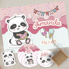 Imagen de Kit imprimible panda, helado y sandia