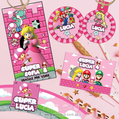Imagen de Kit imprimible Princesa Peach Super Mario Bros Rosa