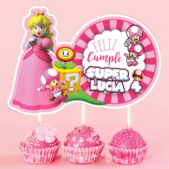 Kit imprimible Princesa Peach Super Mario Bros Rosa - comprar online