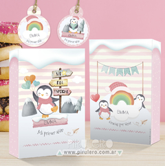 Kit imprimible Pinguinos rosa Winter Wonderland - comprar online