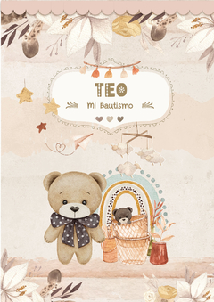 Kit Imprimible Oso Teddy_acuarela y arcoiris - comprar online