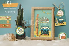 kit imprimible surf hawai verano pirulero