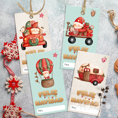 Etiquetas Tags Imprimibles Navidad - Papá Noel a bordo - comprar online