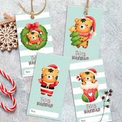 Etiquetas Tags Imprimibles Navidad - Tigre