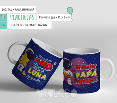 Plantillas Imprimibles Tazas - Día del Padre - Papá Universo