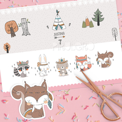 Kit imprimible animalitos del bosque tribal rosa - tienda online