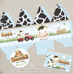 Kit Imprimible Vaca - Vaca Lola celeste - comprar online