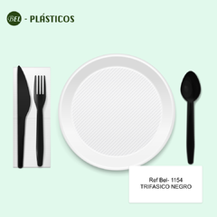 COMBO CUBIERTOS TRIFASICOS NEGROS UND - Ref-Bel 1154 - comprar online