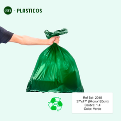 BOLSA BIODEGRADABLE VERDE - 25 UND  37"x47" cal 1.4 ( 94cm x 120cm) Ref Bel-2045 - comprar online