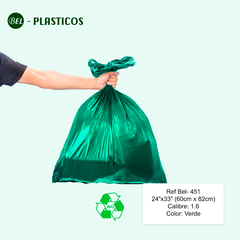 BOLSA VERDE BIODEGRADABLE - 50 UND 24"x33" cal 1.6 ( 60cm x 82cm) Ref Bel-451 - comprar online