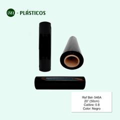 STRETCH FILM NEGRO - 20" Cal 0.8 ( 50cm ) x450 MTRS Ref Bel-546A - comprar online